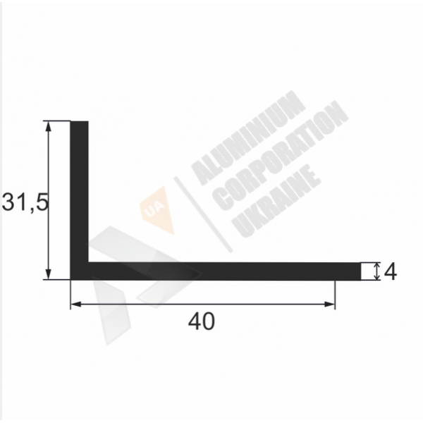 Уголок алюминиевый <br> 40х31,5х4 - АН фото