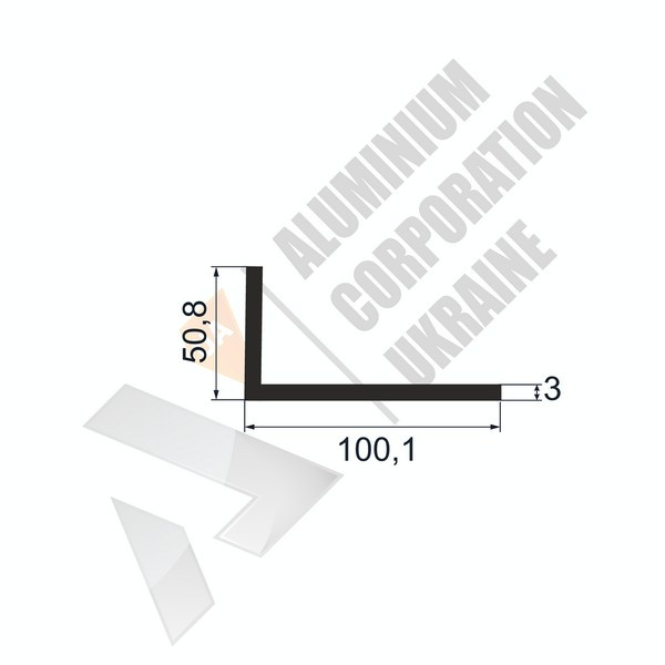 Уголок алюминиевый <br> 101,6х50,8х3 - АН фото