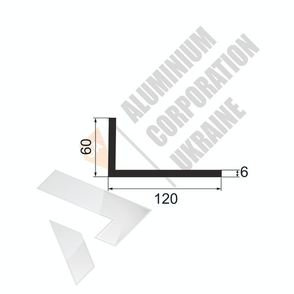 Уголок алюминиевый <br> 120х60х6 - АН фото