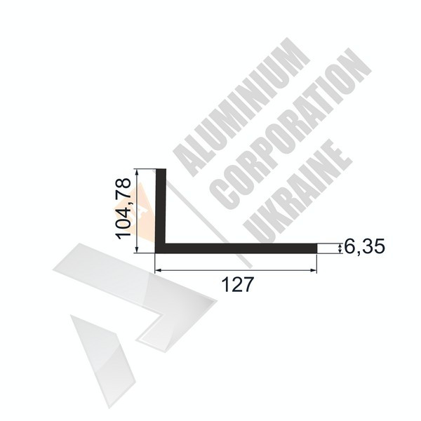Уголок алюминиевый <br> 127х104,78х6,35 - АН фото