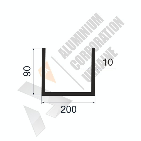  Алюмінієвий швелер П-подібний профіль <br> 200х90х10 - АН фото