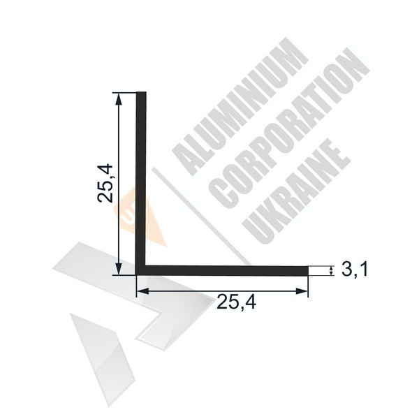 Уголок алюминиевый <br> 25,4х25,4х3,1 - АН фото