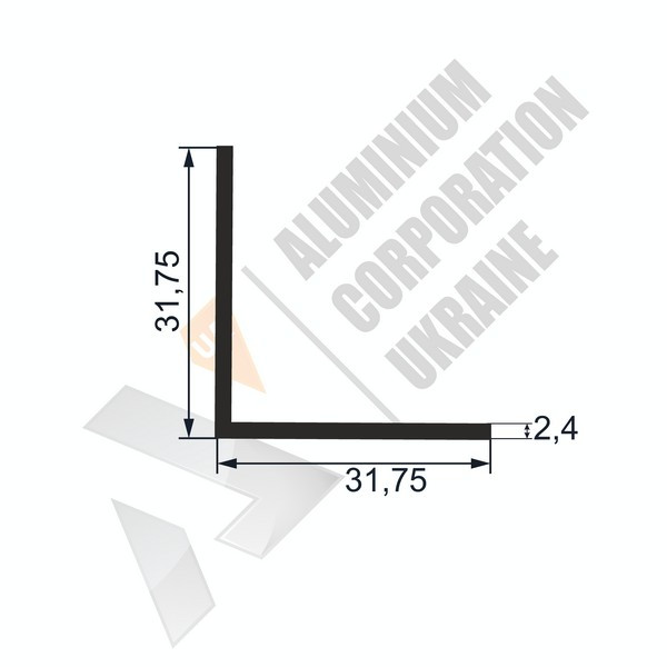 Уголок алюминиевый <br> 31,75х31,75х2,4 - АН фото