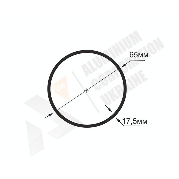 Алюминиевая труба круглая <br> 65х17,5 - АН фото