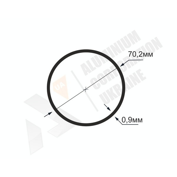 Алюмінієва труба кругла <br> 70,2х0,9 - БП фото