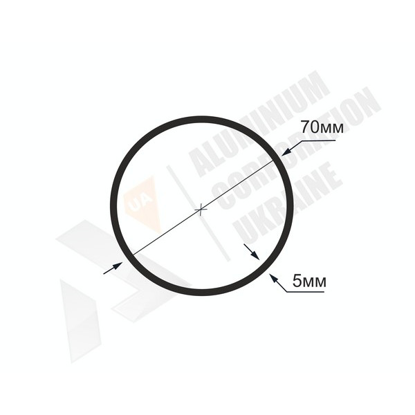 Алюминиевая труба круглая <br> 70х5 - АН фото
