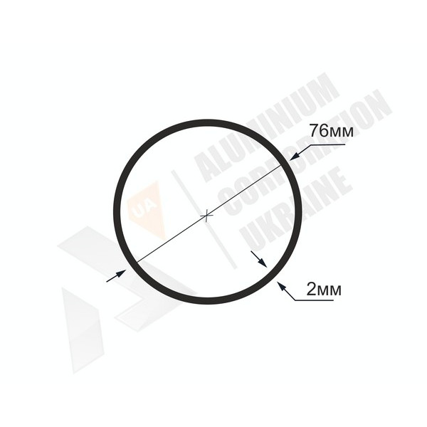 Алюминиевая труба круглая <br> 76х2 - БП фото