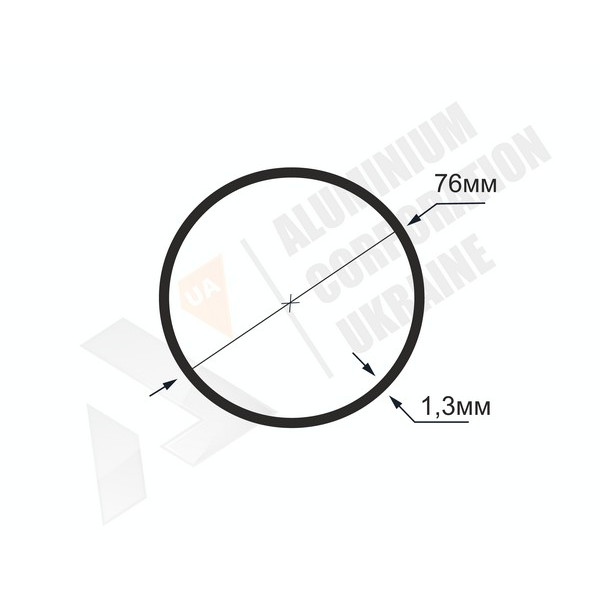 Алюминиевая труба круглая <br> 76х1,3 - АН фото