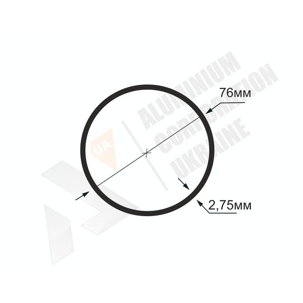 Алюминиевая труба круглая <br> 76х2,75 - АН фото