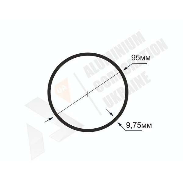 Алюминиевая труба круглая <br> 95х9,75 - АН фото