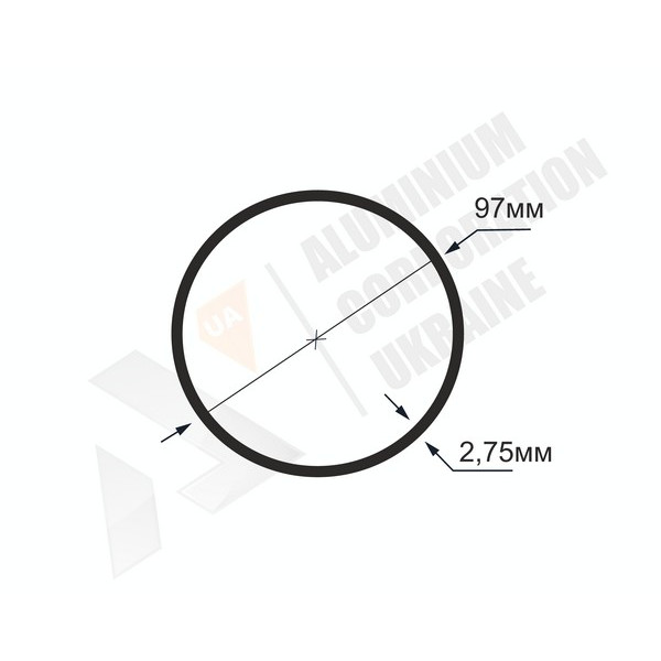 Алюминиевая труба круглая <br> 97х2,75 - АН фото