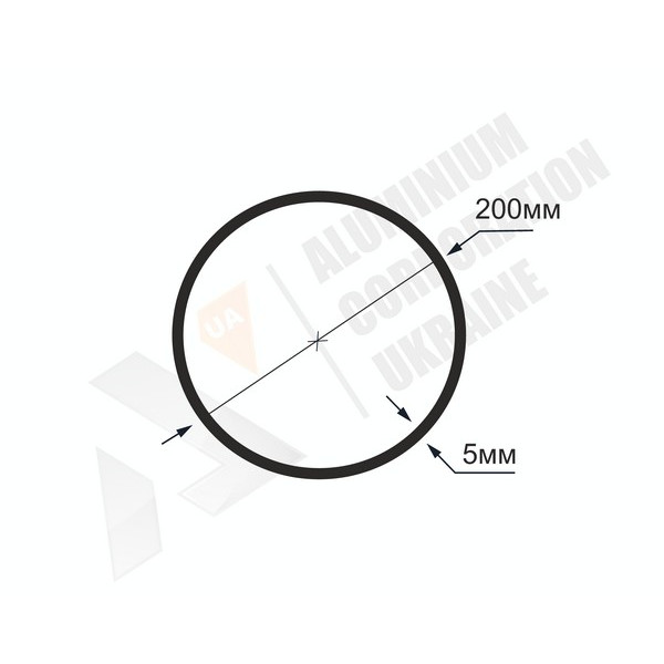 Алюминиевая труба круглая <br> 200х5 - АН фото