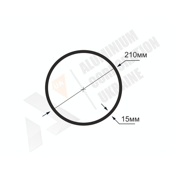 Алюминиевая труба круглая <br> 210х15 - БП фото