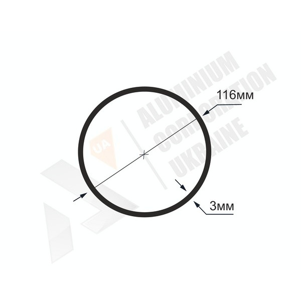 Алюминиевая труба круглая <br> 116х3 - АН фото