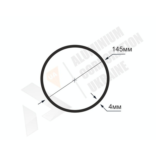 Алюминиевая труба круглая <br> 145х4 - АН фото