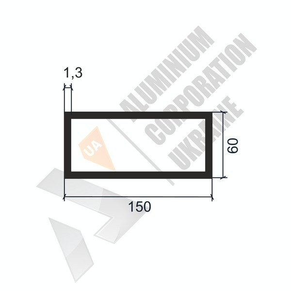 Алюминиевая труба прямоугольная <br> 150х60х1,3 - АН фото